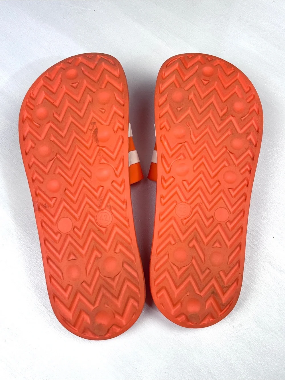 Whataburger Orange Slide Sandals with White Stripes